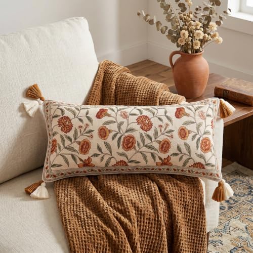 ISAENNE French Linen Rectangle Throw Pillow Cover,Set of 2,28"x12"-Albano A - Image 2
