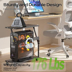 24In Large PC Stand, 5 Levels Height Adjustable Computer Tower Stand with Wheels and Hooks, CPU Holder Cart for Floor, Carpet and Under Desk, Easy Assembly（NOT Including Power Strips） - Image 3