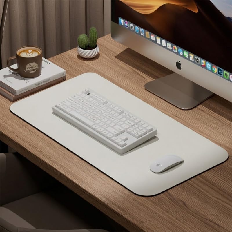 Small Desk Mat 11.5"×23.5", Natural Cork & PU Leather Desk Pad - Image 2