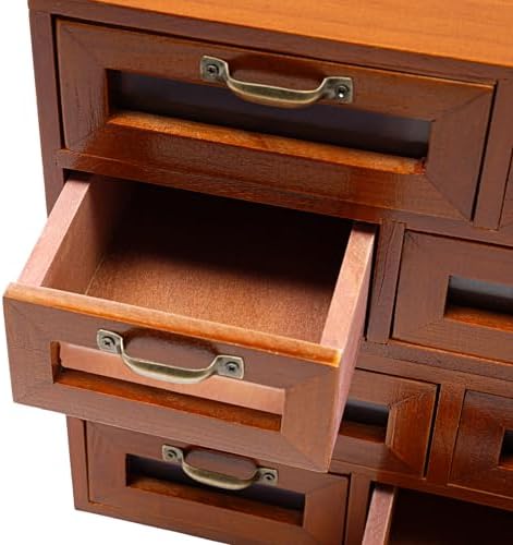 Wooden Desk Storage Cabinet 16 Drawers Mini Chest with Metal Handles,Desktop Storage Cabinet Box Drawers for Home Office Desk Organization and Storage 23.6”x7.3”x12”, Brown, BGQHT5-002 - Image 5