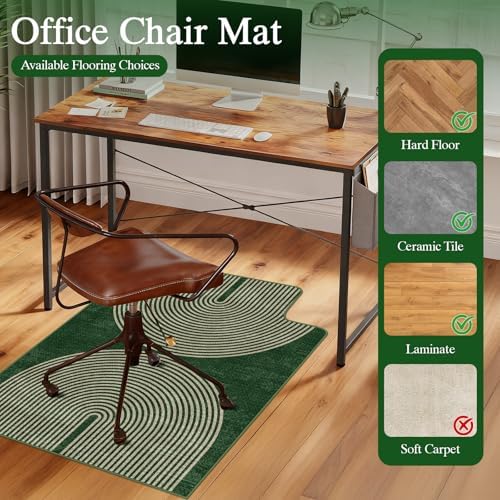 Office Chair Mat for Hardwood Floor & Tile Floor,36"X 48"-Convex Geo Green - Image 3