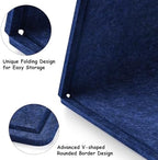 Large Bulletin Board, Foldable 60x36 Inches Cork Board Alternative, Large Felt Board Decorative Pin Board for Wall, Foldable Photo Board Self-Adhesive Vision Board with 36 Pushpins Dark Blue - Image 6