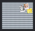 PinPix 15x13 inch Cork Bulletin Board. This Decorative Framed Pin Board Comes with Diamond Pattern in Grey and Blue Design and Satin Black. Ideal for Home, Office Decor or School (PinPix-227) by PinPixBulletinBoards