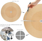 CENNBIE 30 Inch Cork Leather Round Table Cover Mat (Blue) - Image 4