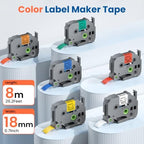 Replacement for Brother Label Maker Tape Color TZe 18mm 0.7 - Image 2