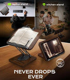 Book Stand with Light, 360° Rotating Holder with Page Clip, Ergonomic - Image 3