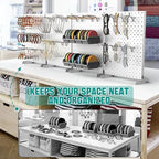 EVERHANGER Metal Pegboard Display Stand, Freestanding Tabletop Pegboard - Image 5