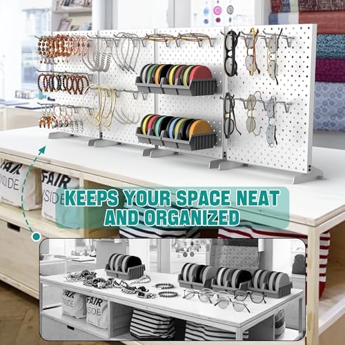 EVERHANGER Metal Pegboard Display Stand, Freestanding Tabletop Pegboard - Image 5