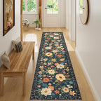 DUKINO 2x8 Runner Rug, Washable Runner Rug for Kitchen Non Slip, Navy Blue - Image 5