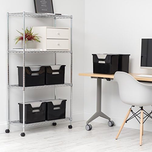 IRIS USA 6-Pack Medium Desktop File Box with Open Lid, Black - Image 3
