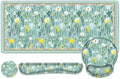 Floral Desk Mat, 4in1 Large Mouse Pad with Wrist Rest, Desk Matt for Desktop, Desk Pad Mat, Anti-Slip XXL Computer Ergonomic Mousepad with Wrist Support for Keyboard and Mouse I Green Elegant Flowers by NXZGO