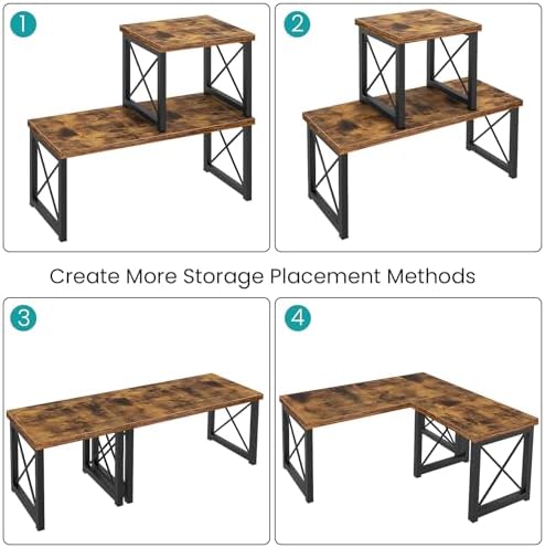 ELITEROO Wood Desktop Shelf, 2 Tier Adjustable Small Bookshelf Organizer - Image 5
