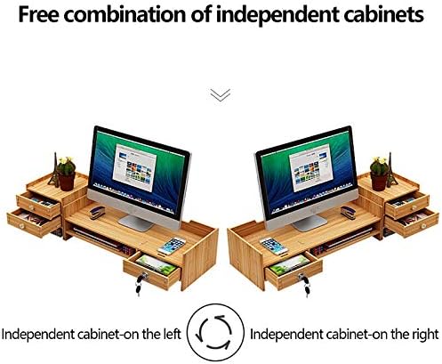 Gdrasuya10 Desk Drawer Organizers And Accessories Office Wood Desk Organizers W/Lock File Storage Computer Desktop Tray Diy Office Desk Organizer - Image 6