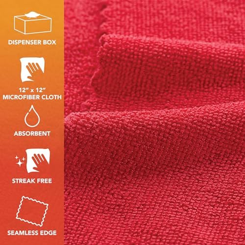 Arkwright Smart Rags Microfiber Cleaning Cloths Bulk, Case of 400, Lint Free 180 GSM Reusable Towels for Auto, Office and Household Cleaning, 12 x 12 in, Red - Image 2