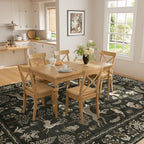 DUKINO 8x10 Area Rugs, Soft Washable Bedroom Rug Non Slip, Charcoal Black - Image 6