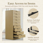 9 Drawer File Cabinet for Home Office, Natural Walnut - Image 7