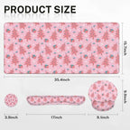 Britimes Keyboard Mouse Pad Set, 4 in 1 Desk Mat Set, Snowflakes Winter - Image 2