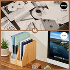 KIRIGEN Wood File Folder Holder, 2-Pack Desktop File Organizer Natural - Image 3