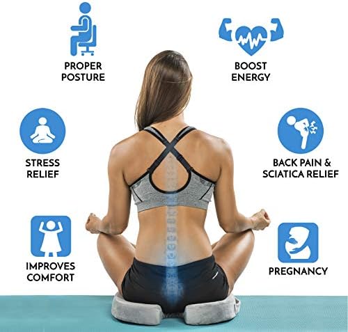 ComfiLife Premium Comfort Seat Cushion - Non-Slip Orthopedic 100% Memory Foam Coccyx Cushion for Tailbone Pain - Cushion for Office Chair Car Seat - Back Pain & Sciatica Relief (Gray) - Image 4