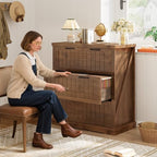 SEDETA Farmhouse 3 Drawer File Cabinet for Home Office,Brown - Image 4