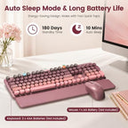 Wireless Keyboard and Mouse Combo, Magnetic Wrist Rest, Dusty Rose Ombre - Image 6
