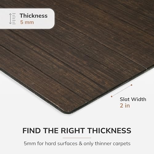 Anji Mountain 48" x 42" Bamboo Office Chair Mat for Carpet & Hardwood Floor - Image 6