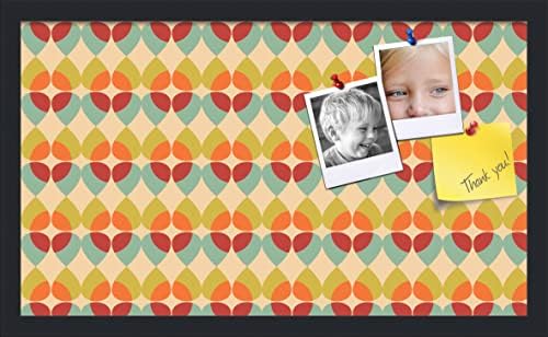 PinPix 24x14 inch Cork Bulletin Board. This Decorative Framed Pin Board Comes with Abstract Pattern in Color Design and Satin Black. Ideal for Home, Office Decor or School (PinPix-564) by PinPixBulletinBoards