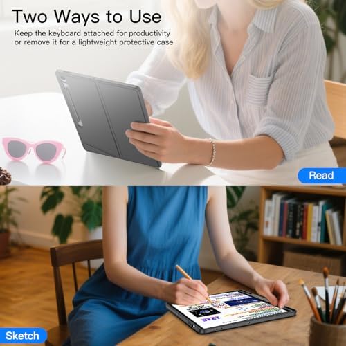 JUQITECH Magnetic Trackpad Keyboard Case for Samsung Galaxy Tab S10FE+ 13.1 - Image 3