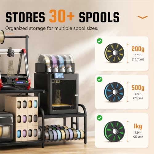 3D Printer Stand with Filament Storage Rack, Power Outlet, Spool Holder - Image 7