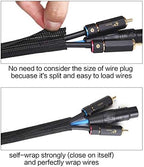Alex Tech 20ft - 1.5 inch Cord Protector Wire Loom Tubing Cable Sleeve Split Sleeving for USB Cable Power Cord Audio Video Cable - Protect Cat from Chewing Cords - Black - Image 2