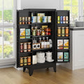 Black Kitchen Pantry Storage Cabinet, 48" Metal Storage Cabinet by RISTERN