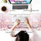 Large Gaming Mouse Pad Set 35.4 x 15.7 with Keyboard Wrist Rest, Wrist Support, and Coaster Memory Foam Smooth Desk Pad Mousepad for Home Office School - Quote Bible - Image 3