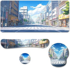 Anime Tokyo Desk Mat Set Summer City Large Mouse Pad with Wrist Rest 4in1 Desk Mat for Desktop Ergonomic Keyboard Wrist Support Anti-Slip Computer Ergonomic Mouse Pad Home Office Gaming by Unknown