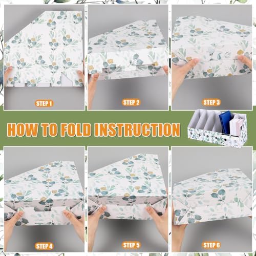 PerKoop 12 Pcs Decorative Magazine File Holders Foldable, Eucalyptus Leaves - Image 3