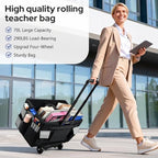 KEDSUM Teacher Rolling Cart with Canvas Organizer Bag, 290LBS/70L Capacity - Image 3