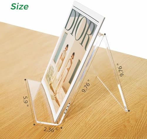 Acrylic Book Stand, Book Display Holder 6 x 9, Clear Acrylic Display Easel Transparent Display Stand Holder Tablet Holder for Album, CD, Magazine, Picture, Plate, Artworks, Phone, (2-Pack) - Image 3