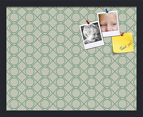 PinPix 20x16 inch Cork Bulletin Board. This Decorative Framed Pin Board Comes with Diamond Pattern in Green Design and Satin Black. Ideal for Home, Office Decor or School (PinPix-586) by PinPixBulletinBoards