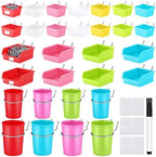Sieral 64 Pieces Pegboard Bins Pegboard Cups with Hooks and Loops Peg Hooks Assortment Organizer Accessory for Organizing Accessories Tools Storage Office Workshop Garage Workbench (Colorful) by Sieral