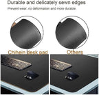 Chihein 63" x 28" 4XL PU Leather Desk Mat (Black/Gray), Huge Mouse Pad, Dual Sided Desk Pad Protector, Waterproof Writing Blotter for Gaming/Office/Home - Image 5