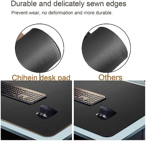 Chihein 63" x 28" 4XL PU Leather Desk Mat (Black/Gray), Huge Mouse Pad, Dual Sided Desk Pad Protector, Waterproof Writing Blotter for Gaming/Office/Home - Image 5