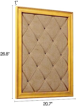 SOFE 21x27 Large Farmhouse Burlap Pin Board, Wood Framed Bulletin Board - Image 2