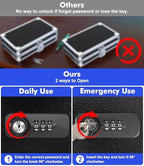 KYODOLED Fireproof Lock Box for Documents, Dual Combination and Key Lock Security with Carrying Handle, Metal Strong Safe Box to Keep Personal Items, Documents, Exterior 13.2''x 11''x4.13'', Black - Image 4