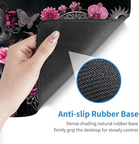 Desk Mat, Mouse Pad with Wrist Rest, 4-in-1 Large Mouse Pads for Desk, Ergonomic Mouse Pad and Keyboard Wrist Rest Gaming Keyboard Mat for Office,Sugar Skulls with Flowers - Image 4