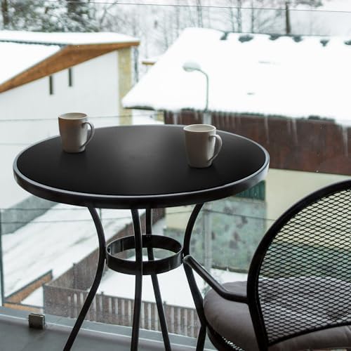 CENNBIE 23.6 Inches Round Table Mat - Cork Leather Table Pad (Black) - Image 5