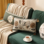ISAENNE Vintage Linen Rectangle Throw Pillow Cover,Set of 2,20"x12"-Murad C - Image 5