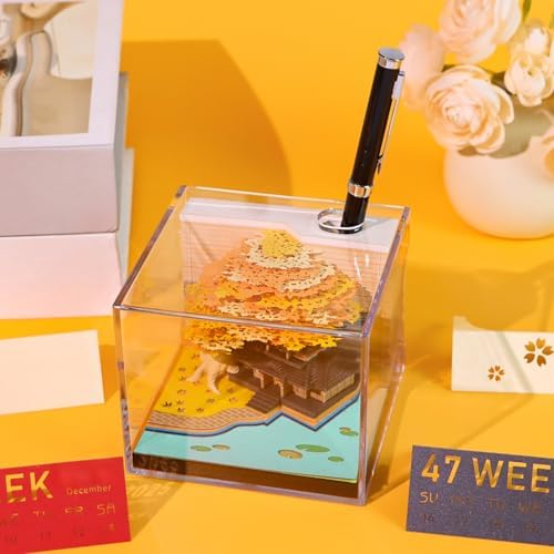 3D Time Piece Calendar, 2027 Desk Calendar With LED Light, 3d Tree Memo Pad Creative Desk Calendar, Christmas Gift for Colleague Friend, Desktop Decoration - Image 5