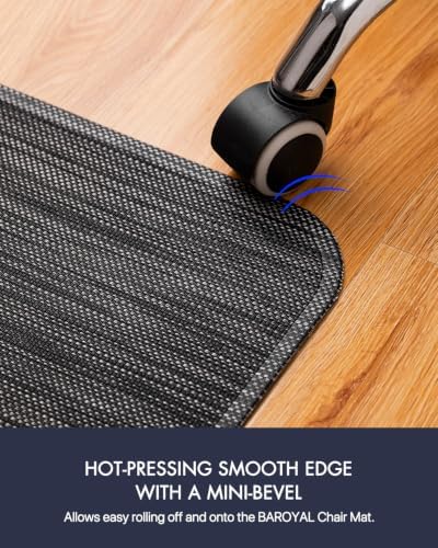 BARoyal Office Chair Mat for Hardwood Floor Under Desk Computer Rolling Chair Mat for Wood/Tile Floor Non-Slip Heavy Duty Desk Rug PVC Plastic Hard Floor Protector 45" x 53"(Metallic Black) - Image 5
