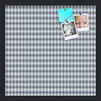 PinPix 17x17 inch Cork Bulletin Board. This Decorative Framed Pin Board Comes with Diamond Pattern in Grey and Blue Design and Satin Black. Ideal for Home, Office Decor or School (PinPix-227) by PinPixBulletinBoards
