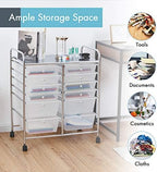 LDAILY 12 Drawer Rolling Storage Cart, Craft Cart Organizer on Wheels w/Metal Frame, Large Capacity & Smooth Drawer, Rolling Cart w/Drawers for Classroom, Office - Image 4
