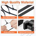 2000 PCS Zip Ties 8 Inch, Cable Ties 40lbs Tensile Strength, Black Zip Ties for Indoor and Outdoor Use, UV Resistant Wire Ties - Image 6